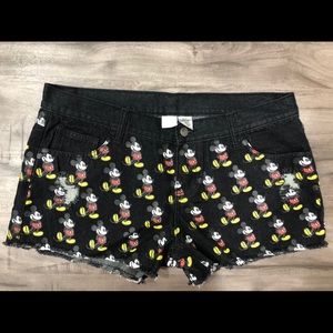 Mickey Mouse cutoff shorts NWOT